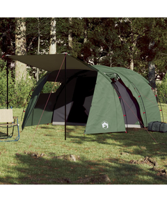 Cort de camping 4 persoane, verde, 420x260x153 cm, tafta 185t