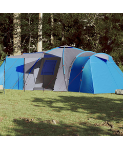 Cort camping 12 persoane, albastru, 840x720x200 cm, tafta 185t