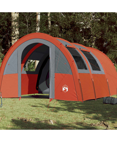 Cort camping 4 persoane gri/portocaliu 483x340x193cm tafta 185t