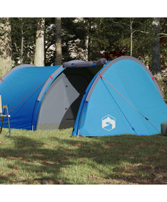 Cort de camping 4 persoane albastru, 405x170x106 cm, tafta 185t