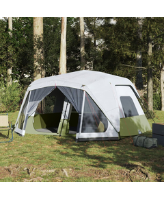 Cort de camping cu led, verde deschis, 443x437x229 cm