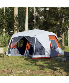 Cort de camping cu led gri deschis și portocaliu 443x437x229 cm