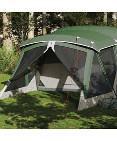 Cort de camping cu verandă 4 persoane, verde, impermeabil