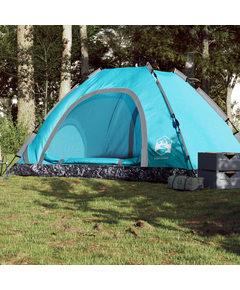 Cort de camping pentru 5 persoane, eliberare rapidă, albastru