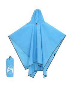 Poncho de ploaie cu glugă, design 2 în 1, albastru, 223x145 cm