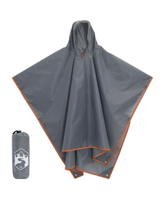 Poncho ploaie cu glugă design 2 în 1 gri/portocaliu 223x145 cm