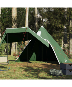 Cort de camping tipi pentru 5 persoane, verde, impermeabil