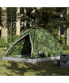 Cort de camping cupolă pentru 4 persoane, camuflaj, impermeabil