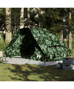 Cort de camping cupolă pentru 4 persoane, camuflaj, impermeabil