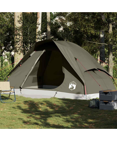 Cort de camping cupolă pentru 6 persoane, maro, impermeabil