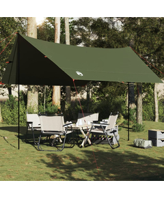 Prelată de camping verde măsliniu, 462x306x211 cm, impermeabilă