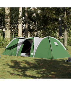 Cort de camping cupolă pentru 8 persoane, verde, impermeabil