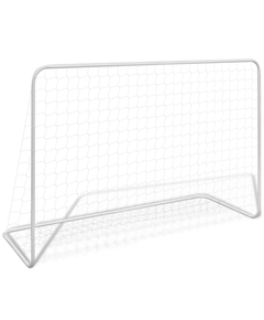 Porți de fotbal cu plase 2 buc. alb 182x61x122 cm oțel