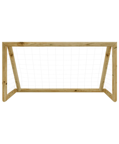 Poartă de fotbal cu plasă, 120x80x60 cm, lemn de pin tratat