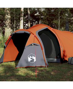 Cort camping 4 persoane gri/portocaliu 360x135x105cm tafta 185t