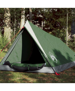 Cort de camping 2 persoane, verde, 200x120x88/62 cm, tafta 185t