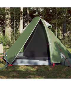 Cort de camping 2 persoane, verde, 267x154x117 cm, tafta 185t