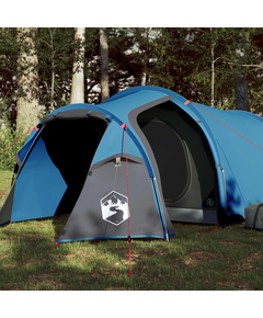 Cort de camping 3 persoane albastru, 370x185x116 cm, tafta 185t