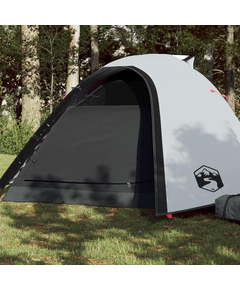 Cort de camping 4 persoane, alb, 267x272x145 cm, tafta 185t