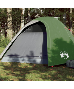 Cort de camping 4 persoane, verde, 267x272x145 cm, tafta 185t