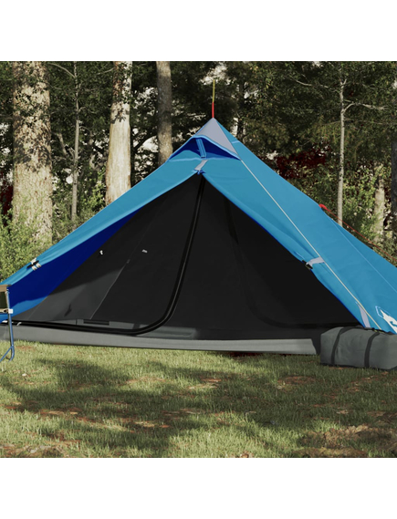 Cort de camping 1 persoane albastru, 255x153x130 cm, tafta 185t