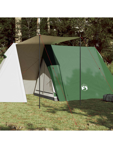 Cort de camping 3 persoane, verde, 465x220x170 cm, tafta 185t