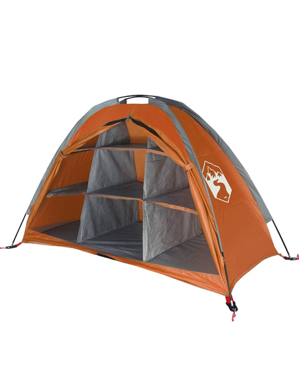 Cort depozit 9 compartimente gri/oranj 125x50x68 cm tafta 185t, imaginea nr. 4