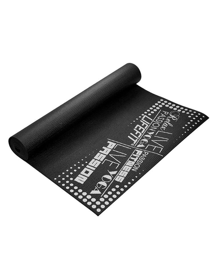 Covoras gimnastica Slimfit, DHS, 173x58x0.4cm, negru, suprafata anti-alunecare, rezistent la umezeala