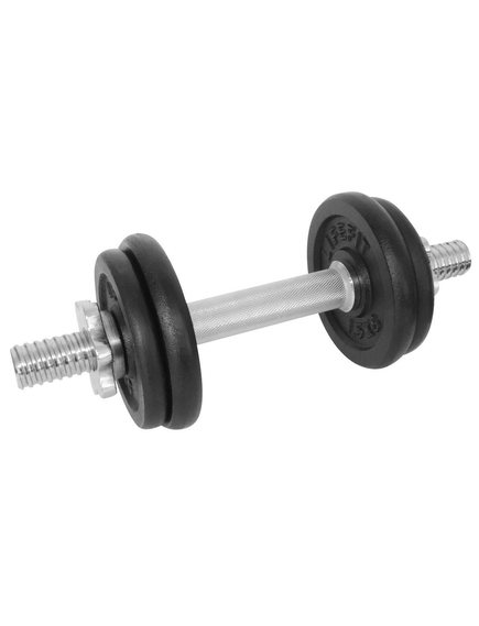 Gantera 7 kg, set 4 discuri, argintiu/negru, din otel, 35x14x14cm, imaginea nr. 2