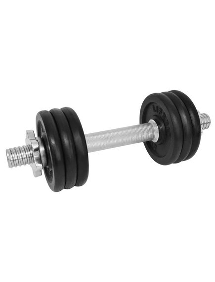 Gantera 8 kg, set 6 discuri, argintiu/negru, din otel, 35x13x13cm, imaginea nr. 2