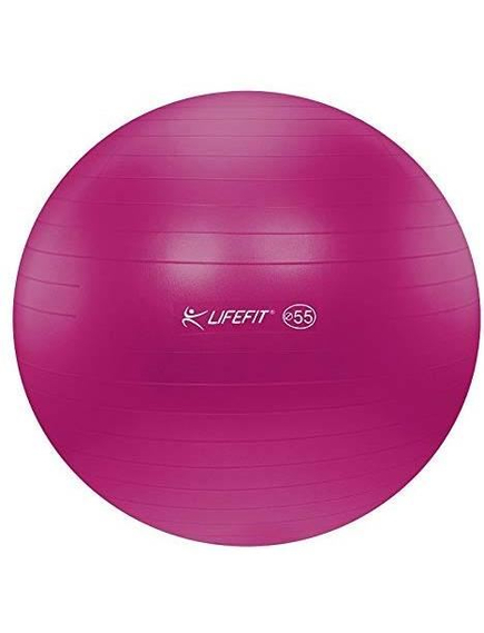 Minge gimnastica pentru exercitii fizice, diametru 55cm, culoare bordo, din PVC rezistent, anti-alunecare, anti-spargere