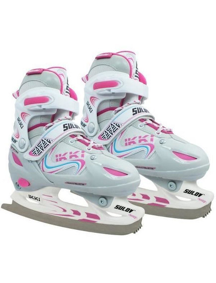 Role 2in1 Ikki Girl Alb/Roz, L 39-42, lamele din otel inoxidabil, catarama dubla cu blocare, asigurare cu banda Velcro, imaginea nr. 2