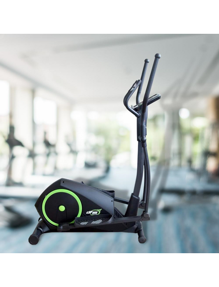 Bicicleta eliptica, DHS 3729, control digital, 8 trepte, cu Power Management System, sens dublu de pedalare,  negru/verde, imaginea nr. 2