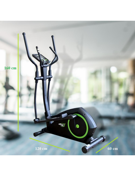 Bicicleta eliptica, DHS 3729, control digital, 8 trepte, cu Power Management System, sens dublu de pedalare,  negru/verde, imaginea nr. 4