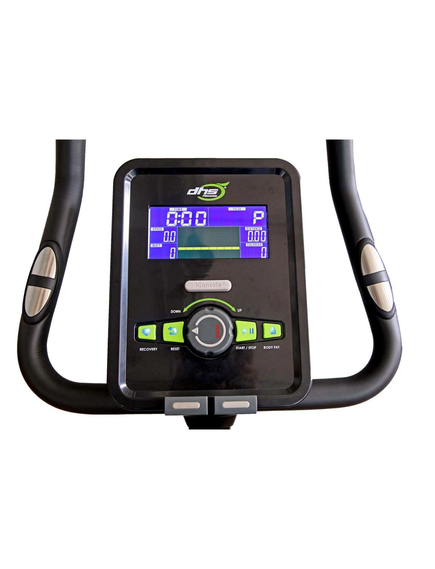 Bicicleta eliptica, DHS 3729, control digital, 8 trepte, cu Power Management System, sens dublu de pedalare,  negru/verde, imaginea nr. 6