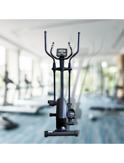 Bicicleta eliptica, DHS 3729, control digital, 8 trepte, cu Power Management System, sens dublu de pedalare,  negru/verde, imaginea nr. 3