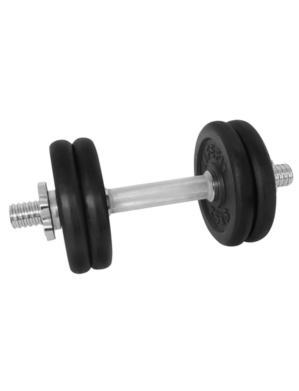 Gantera 12 kg, set 4 discuri, argintiu/negru, din otel, 35x16x16cm, imaginea nr. 2