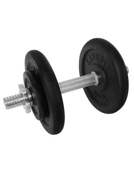 Gantera 14 kg, set 4 discuri, argintiu/negru, din otel, 35x22x22 cm, imaginea nr. 2