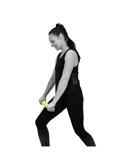 Bara masaj, Rollsoft, 53x4.5 cm, culoare verde/gri, cilindru moale cu o textura fina, pentru masaj muscular, stimulare, relaxare, regenerare, convalescenta, imaginea nr. 3