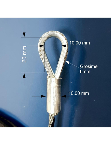 Cablu otel aparate fitness, 33 cm lungime, imaginea nr. 2