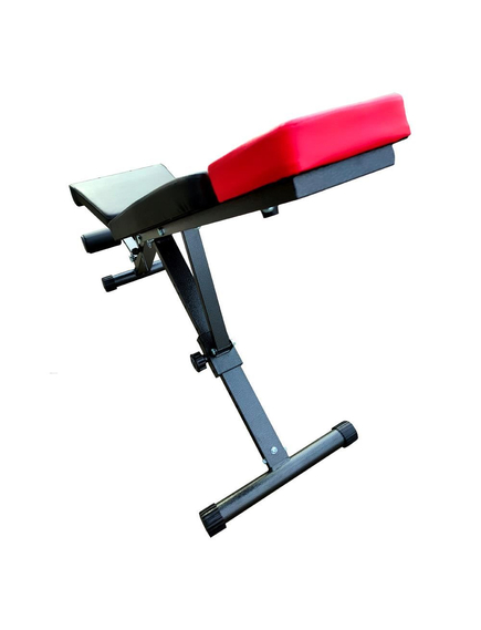 Banca exercitii, 8 trepte de ajustare, otel, pliabila, 145x35x123cm, DHS 1016, negru/rosu, imaginea nr. 3