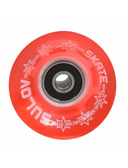 Set 4 roti skateboard, DHS, roz transparent, 60 mm, rulmenti ABEC-7, imaginea nr. 2