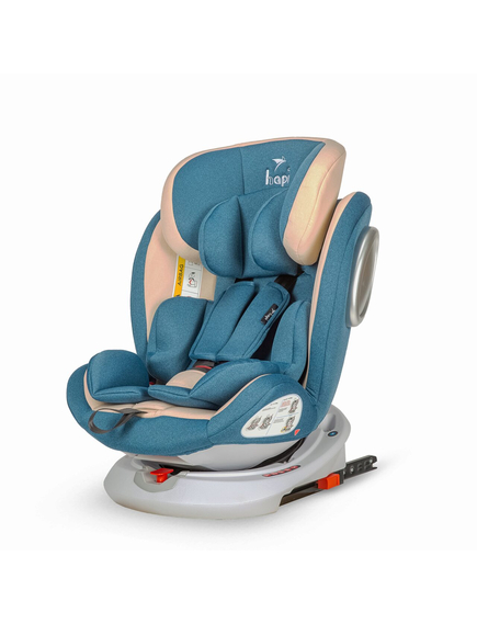 Scaun Auto Rotativ 360 Cu Isofix Si Centura Hapi Ozy Albastru