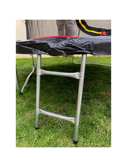 Trambulina rotunda Jumper, DHS, 244x244x205 cm, negru/albastru, plasa de siguranta inchisa cu fermoar si catarama, imaginea nr. 5