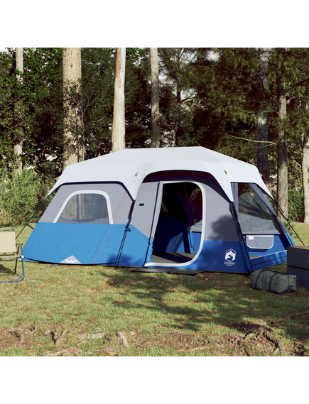 Cort de camping cu led, albastru deschis, 441x288x217 cm