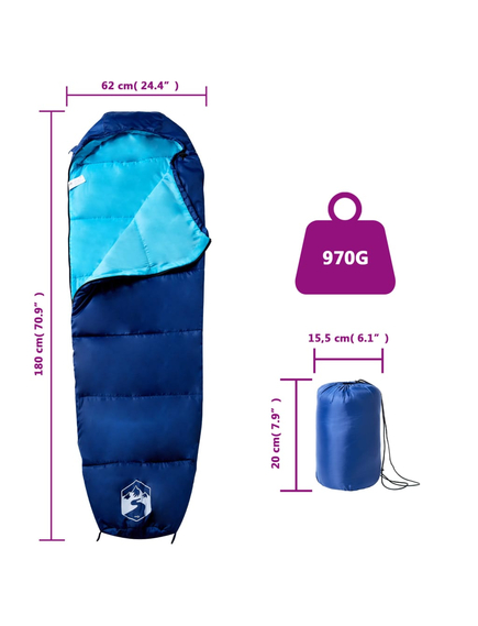 Sac de dormit tip mumie pentru adulți de camping, 3 anotimpuri, imaginea nr. 5