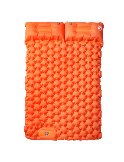Saltea camping auto-gonflabilă cu perne, 2 persoane, portocaliu, imaginea nr. 2