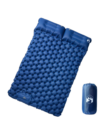 Saltea de camping cu perne cu autoumflare 2 persoane, bleumarin