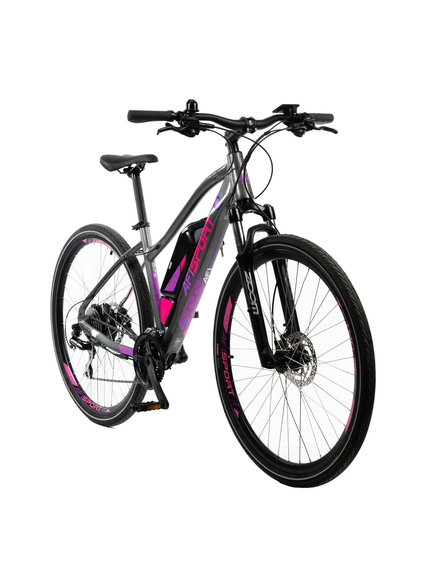 Bicicleta Electrica Afisport C17 - 28 Inch, S-M, Gri-Mov, imaginea nr. 2