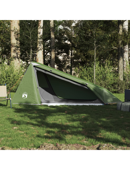 Cort de camping tunel pentru 1 persoană, verde, impermeabil, imaginea nr. 3